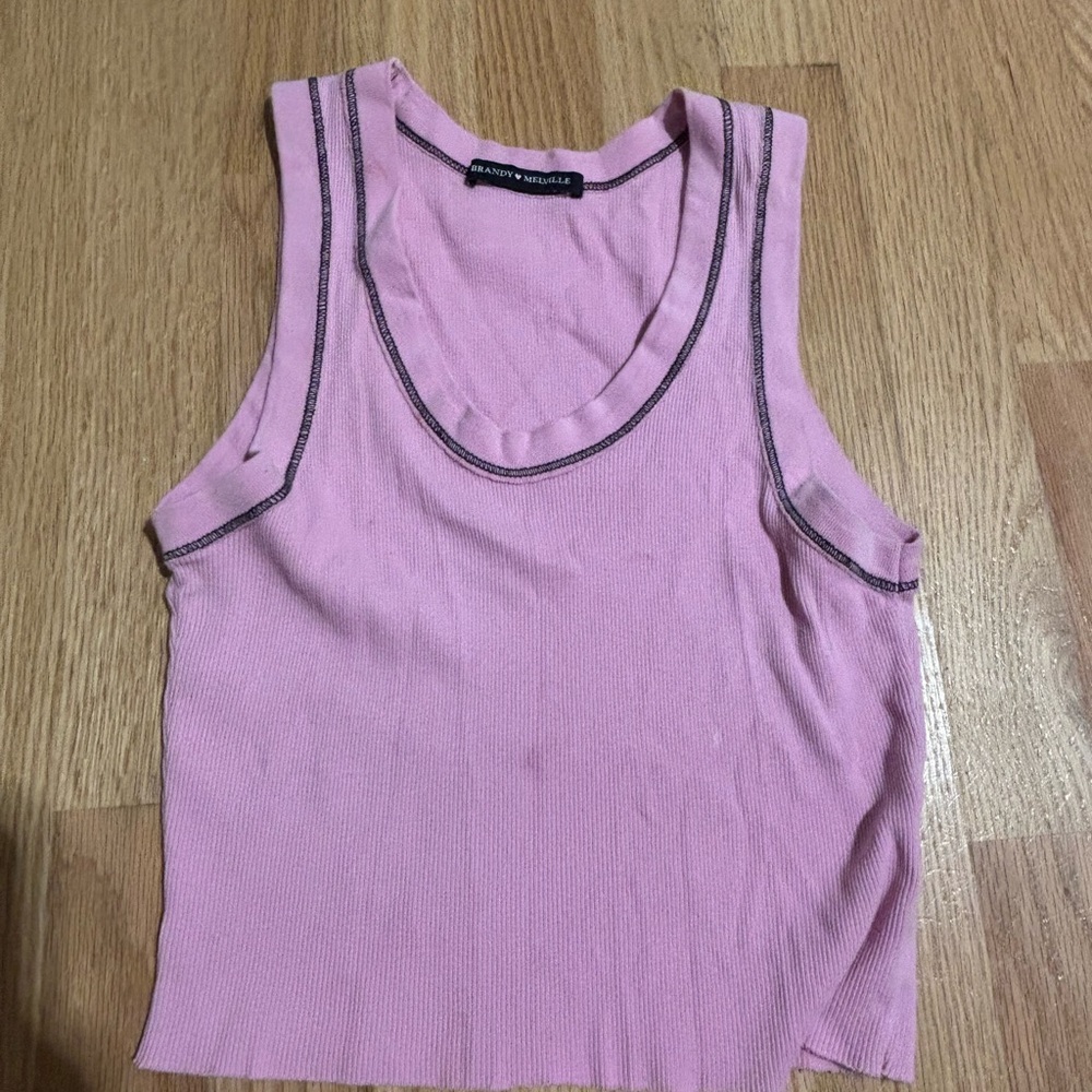 Brandy Melville Pink Crop Tank Top